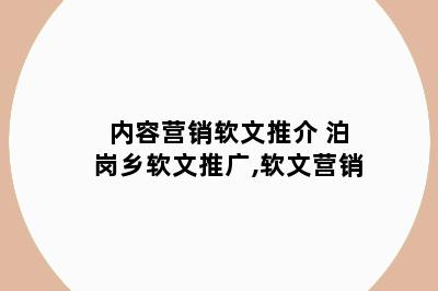 内容营销软文推介 泊岗乡软文推广,软文营销